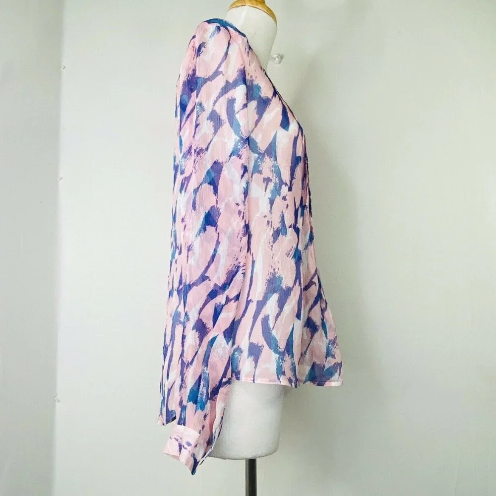 Anthropologie Maeve Silk Ruffled Pleated Blouse 6 - Picture 5 of 7